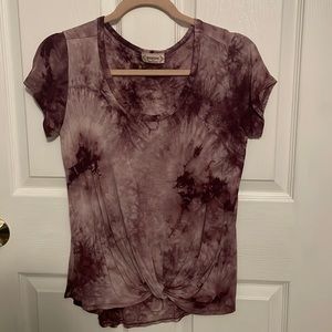 Gemstone Garnet Tie Dye Knotted Blouse